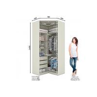 Modulado de Quarto Seletto 6 Peças (1 Ponte + 1 Closet + 2 G Roupas + 2 Complementos) QMH06 Areia - Henn - 2