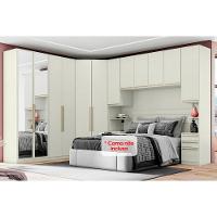 Modulado de Quarto Seletto 6 Peças (1 Ponte + 1 Closet + 2 G Roupas + 2 Complementos) QMH06 Areia - Henn - 9