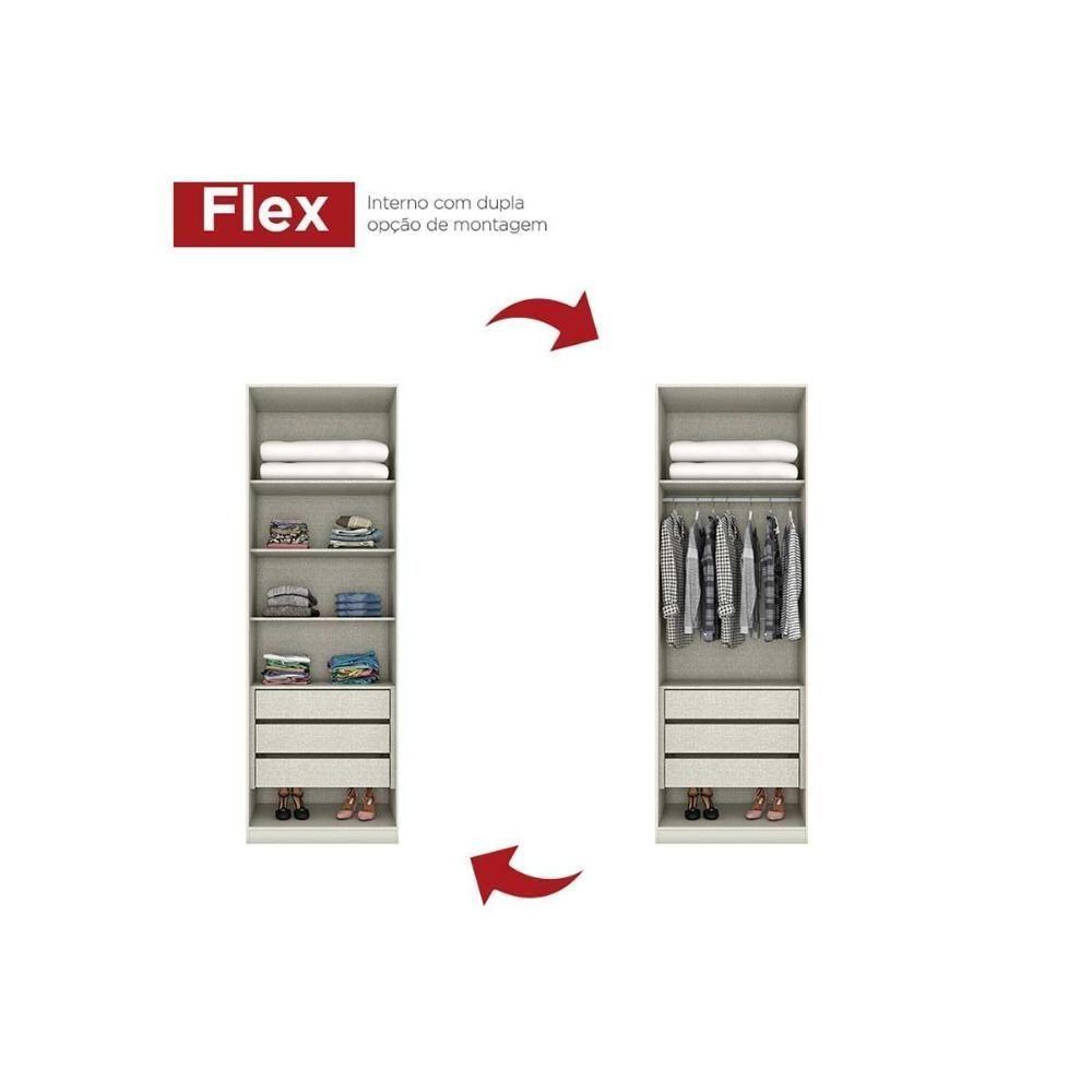 Modulado de Quarto Guarda Roupa c/ 2 Portas e 3 Gavetas MC03 Seletto Areia/Jequitibá - Henn - 4