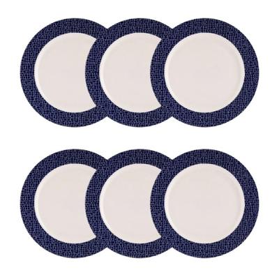 Jogo De Pratos Rasos 6 Pcs Mosaico Porcelana Real By Schmidt