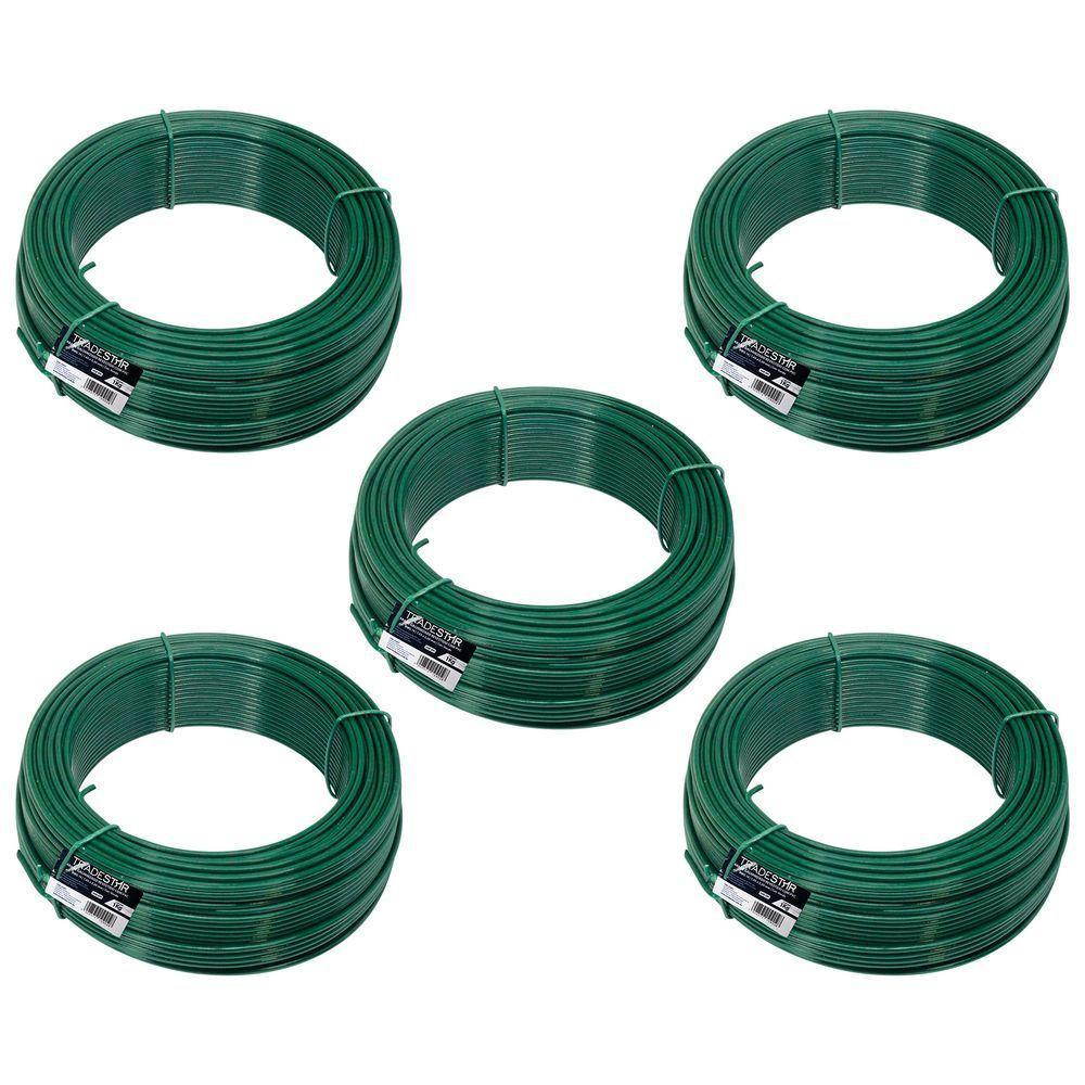 Kit C/ 5 Arame P/ Tela Revestido Pvc 1kg Verde Bwg14 2,11mm - 1