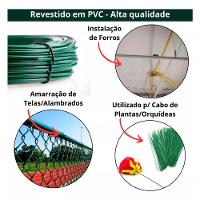 Kit C/ 15 Arame P/ Tela Revestido Pvc 1kg Verde Bwg14 2,11mm - 6