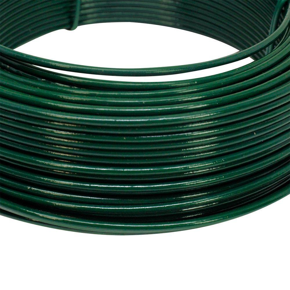 Kit C/ 25 Arame P/ Tela Revestido Pvc 1kg Verde Bwg14 2,11mm - 5