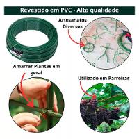Kit C/ 25 Arame P/ Tela Revestido Pvc 1kg Verde Bwg16 1,65mm - 8