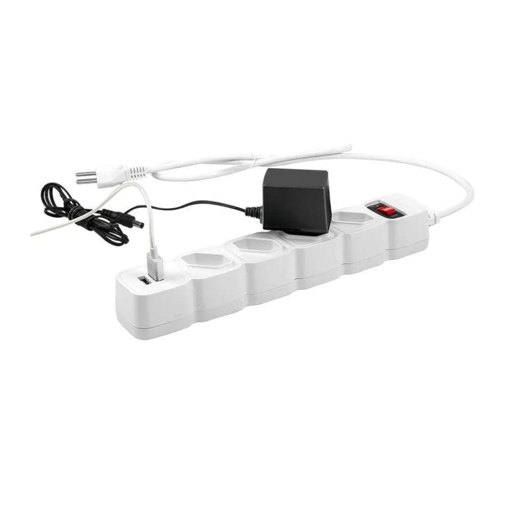 Protetor Eletronico Intelbras Epe204 4 Tomadas 2 Usb Cabo De 3m Branco - 5