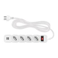 Protetor Eletronico Intelbras Epe204 4 Tomadas 2 Usb Cabo De 3m Branco - 1