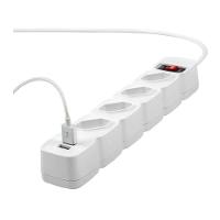 Protetor Eletronico Intelbras Epe204 4 Tomadas 2 Usb Cabo De 3m Branco