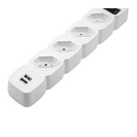 Protetor Eletronico Intelbras Epe204 4 Tomadas 2 Usb Cabo De 3m Branco - 6