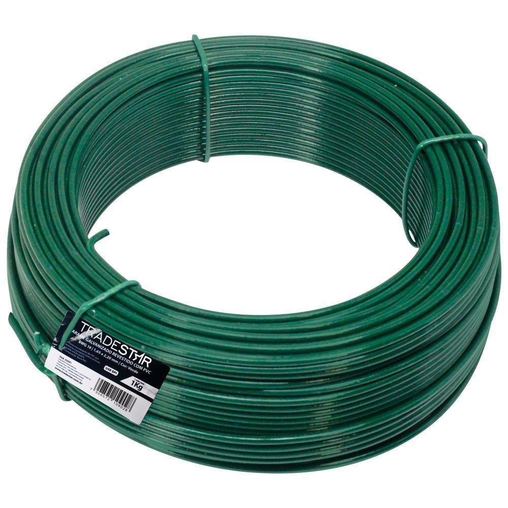 Arame P/ Tela Revestido Pvc 1kg Verde Bwg16 1,65mm Tradestar - 1