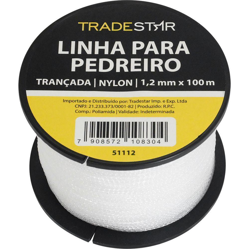 Linha Pedreiro Nylon Trançada 0,8mmx100m Bca com 2 Tradestar - 1
