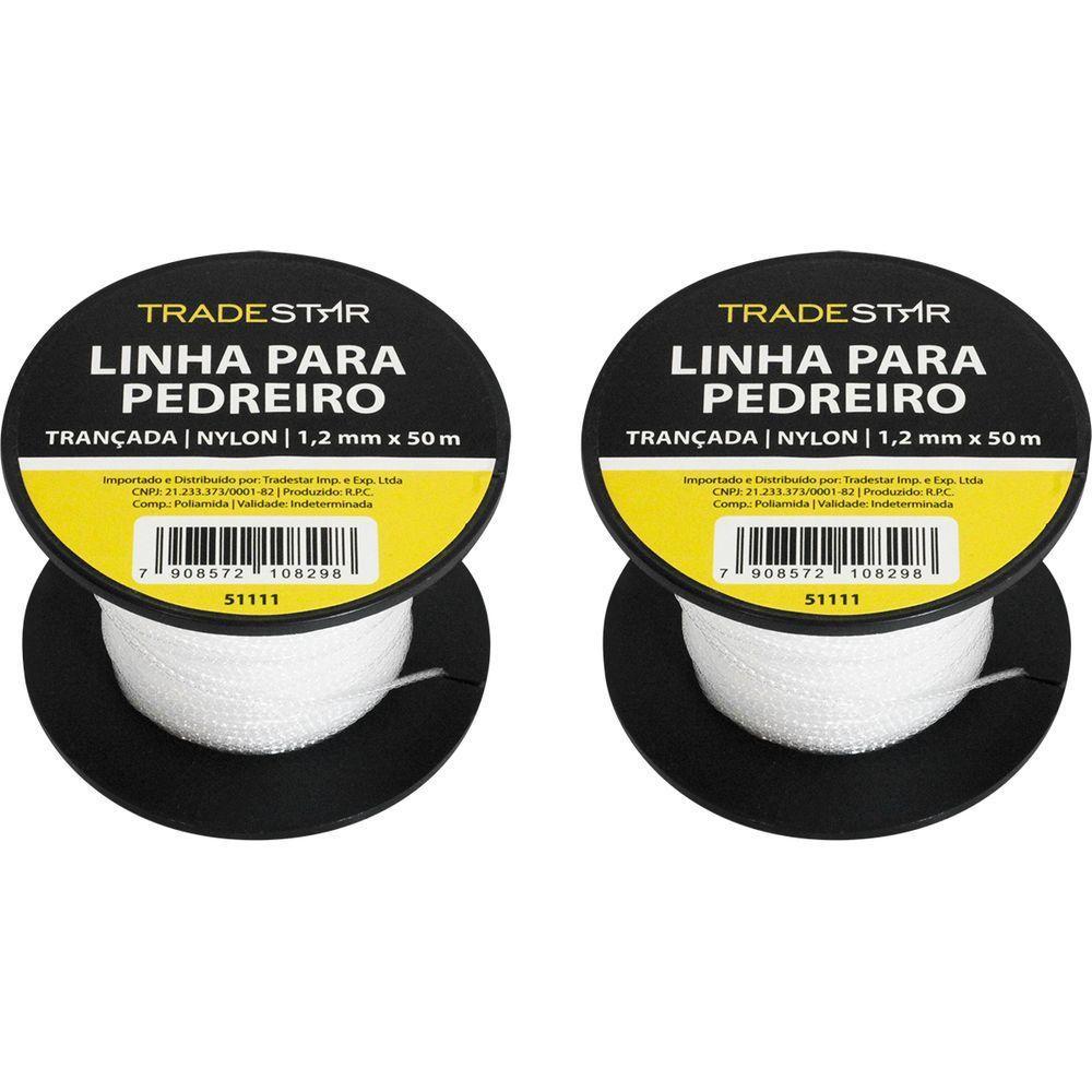 Linha Pedreiro Nylon Trançada 0,8mmx50m Bca Com 2 Tradestar - 4
