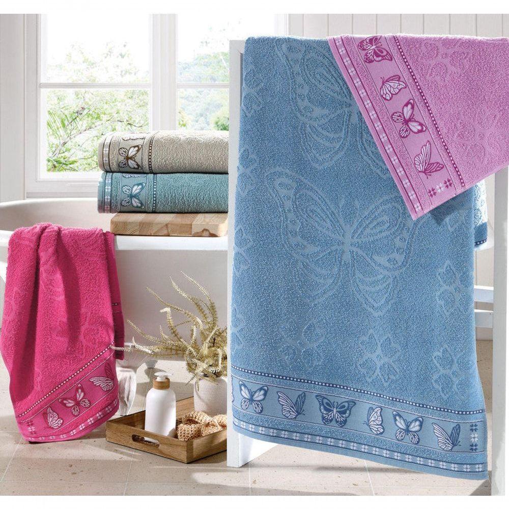 Jogo De Toalhas 01 Banho E 01 Rosto Cindy Rosa - 3