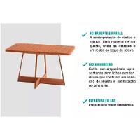 Sala de Jantar Completa Átria 1592 Aço c/ Tampo Madeirado 160x90cm e 6 Cadeiras Lux Rose/Freijo/Nogal - Rose/Areia - Caramelo - Carraro