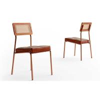 Sala de Jantar Completa Átria 1592 Aço c/ Tampo Madeirado 160x90cm e 6 Cadeiras Lux Rose/Freijo/Nogal - Rose/Areia - Caramelo - Carraro - 7