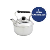 Chaleira Tradicional Aço Inox 3 Litros Domama Prime - 3