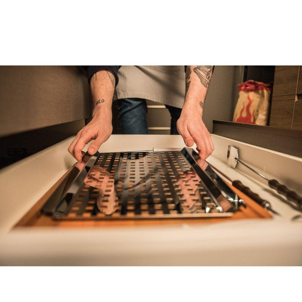 Grelha Para Churrasco Multiuso Desmontável Aço Inoxidável Kort 45x45cm - 3