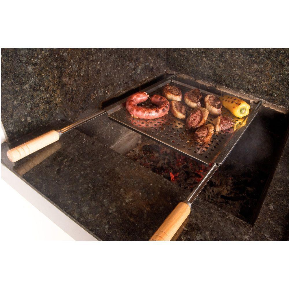 Grelha Para Churrasco Multiuso Desmontável Aço Inoxidável Kort 45x45cm - 4