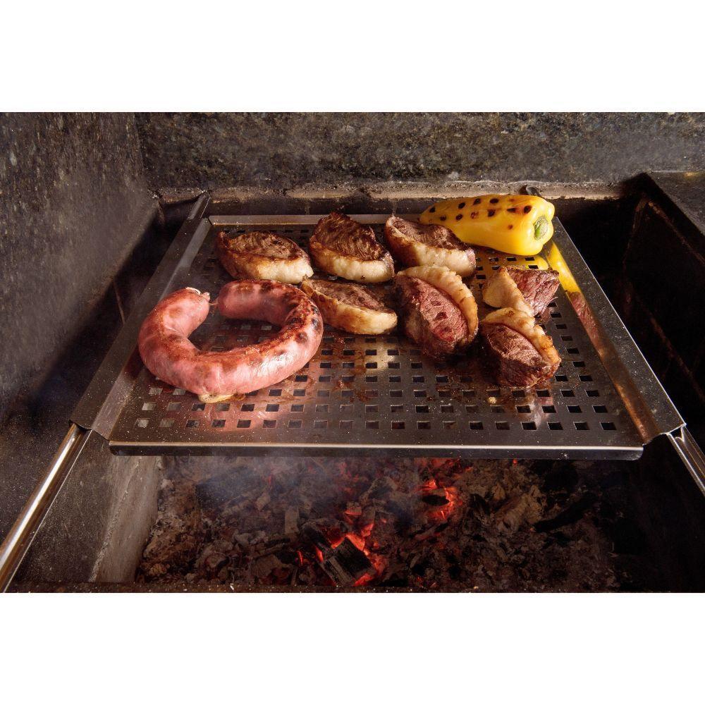 Grelha Para Churrasco Multiuso Desmontável Aço Inoxidável Kort 45x45cm - 5