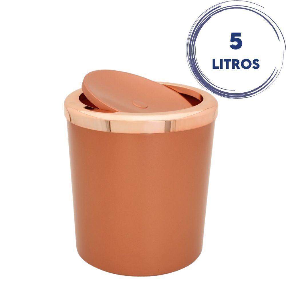 Lixeira Com Tampa Basculante Para Banheiro Cozinha 5litros Haus Rose - 2