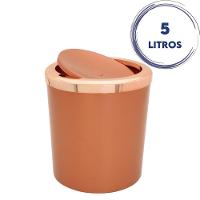 Lixeira Com Tampa Basculante Para Banheiro Cozinha 5litros Haus Rose - 2