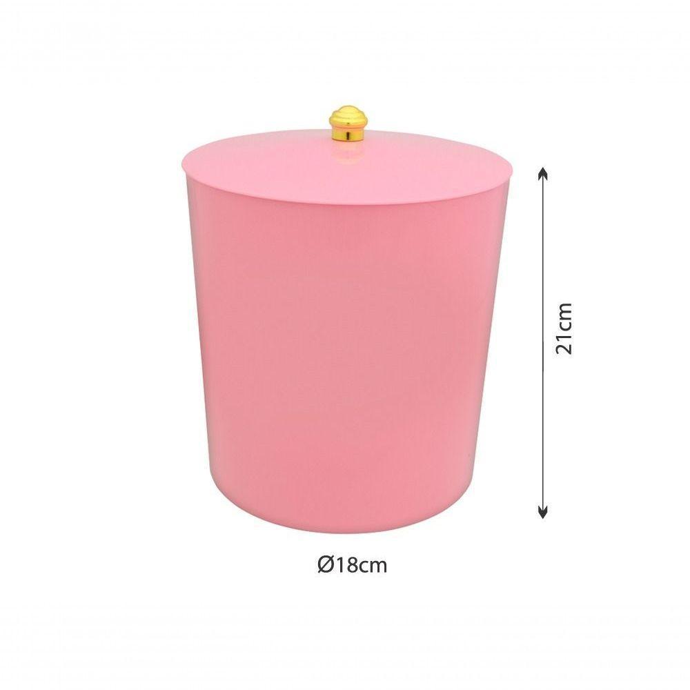 Lixeira Com Tampa Para Banheiro Cozinha 5litros Haus Rosa - 5