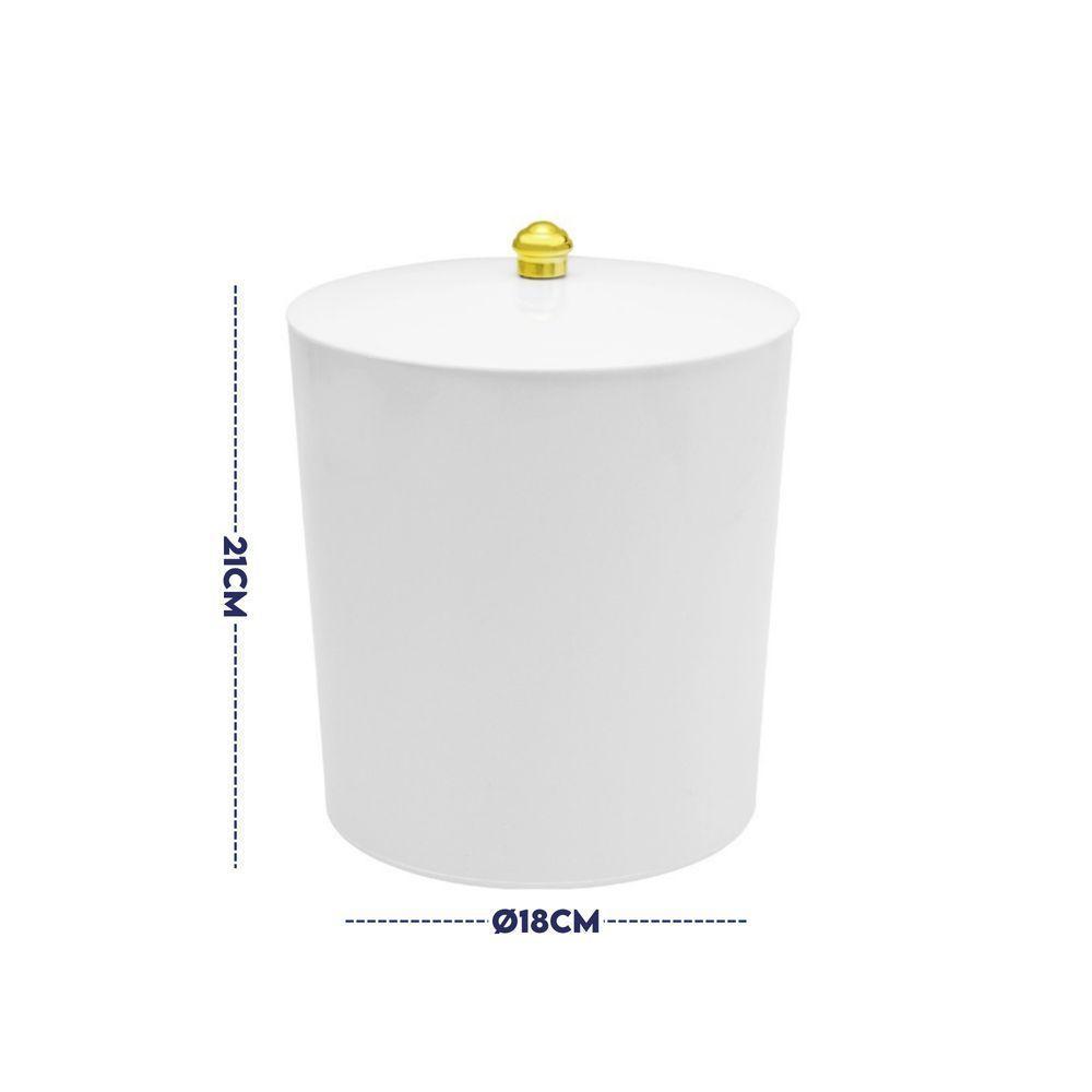 Lixeira Com Tampa Para Banheiro Cozinha 5litros Haus Branca - 5