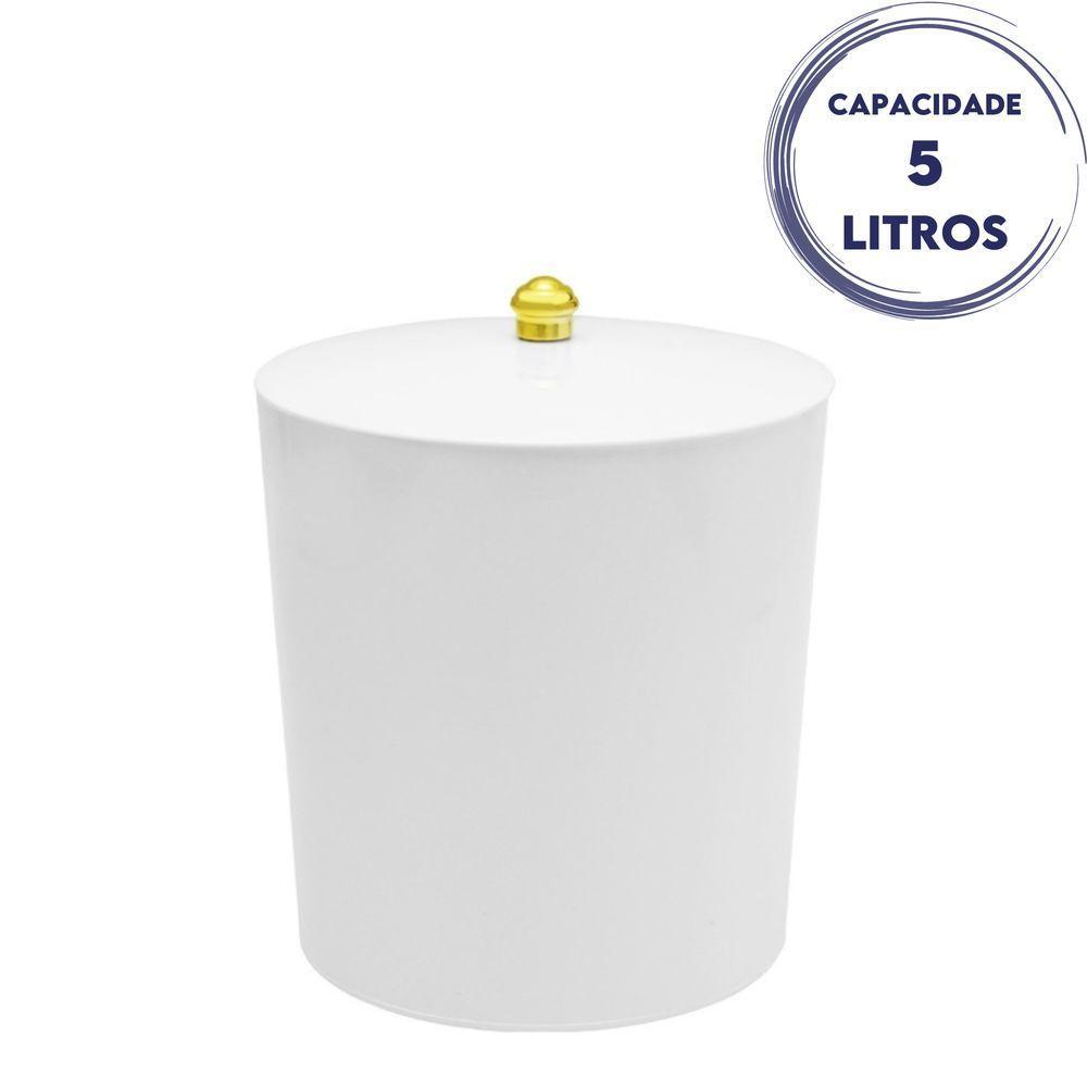 Lixeira Com Tampa Para Banheiro Cozinha 5litros Haus Branca - 6