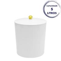 Lixeira Com Tampa Para Banheiro Cozinha 5litros Haus Branca - 6