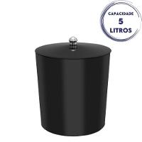 Lixeira Com Tampa Para Banheiro Cozinha 5litros Haus Preta - 6