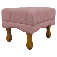 Kit 2 Puffs Decorativos Duque Retangular Bouclé Premium Capitonê - Rose Buclê - 1