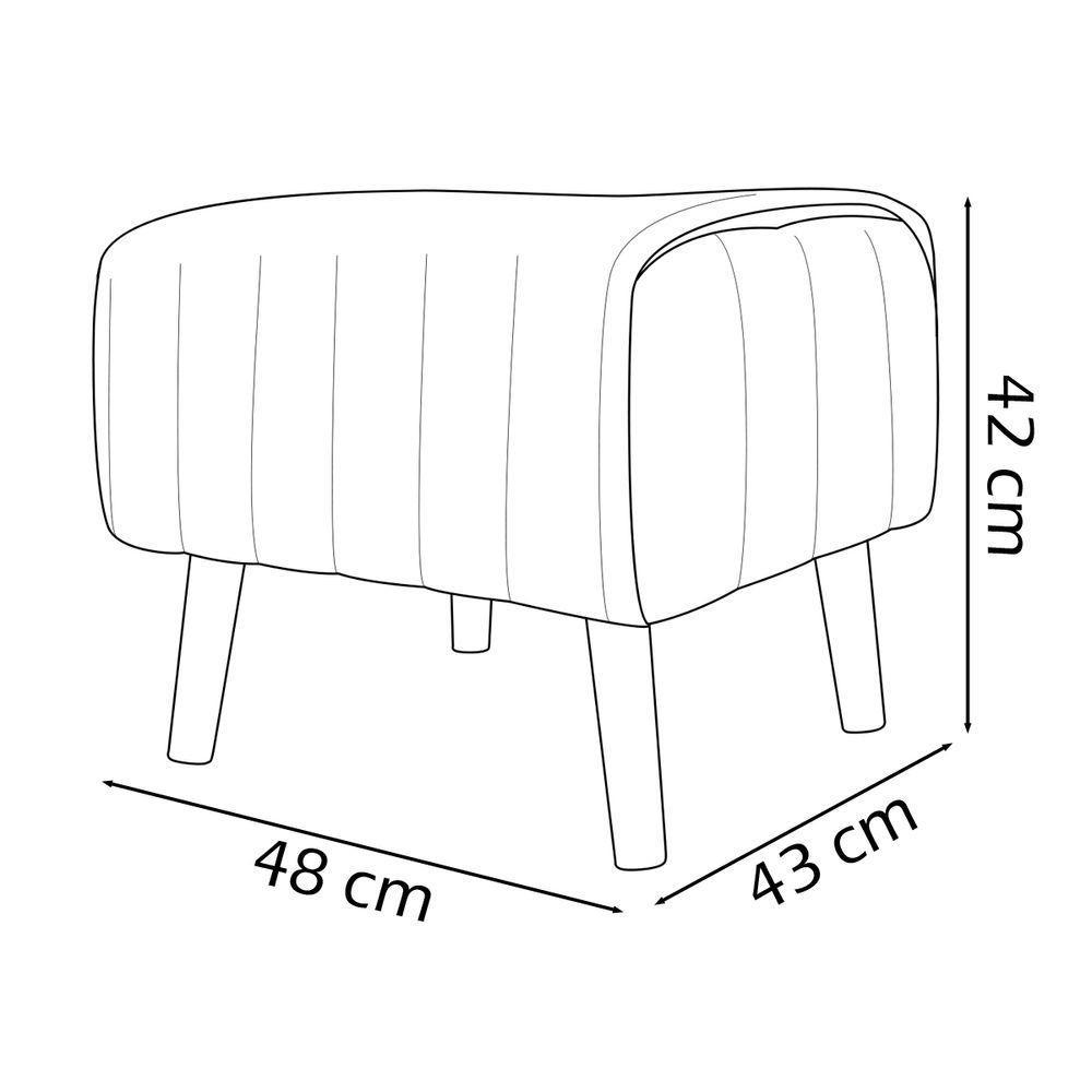 Puff Decorativo Retangular Verso Bouclé Premium - Bege Buclê - 3