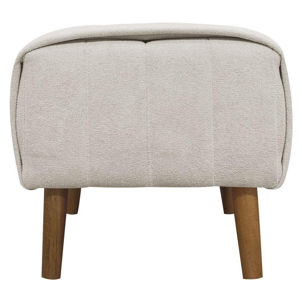 Puff Decorativo Retangular Verso Bouclé Premium - Bege Buclê - 6