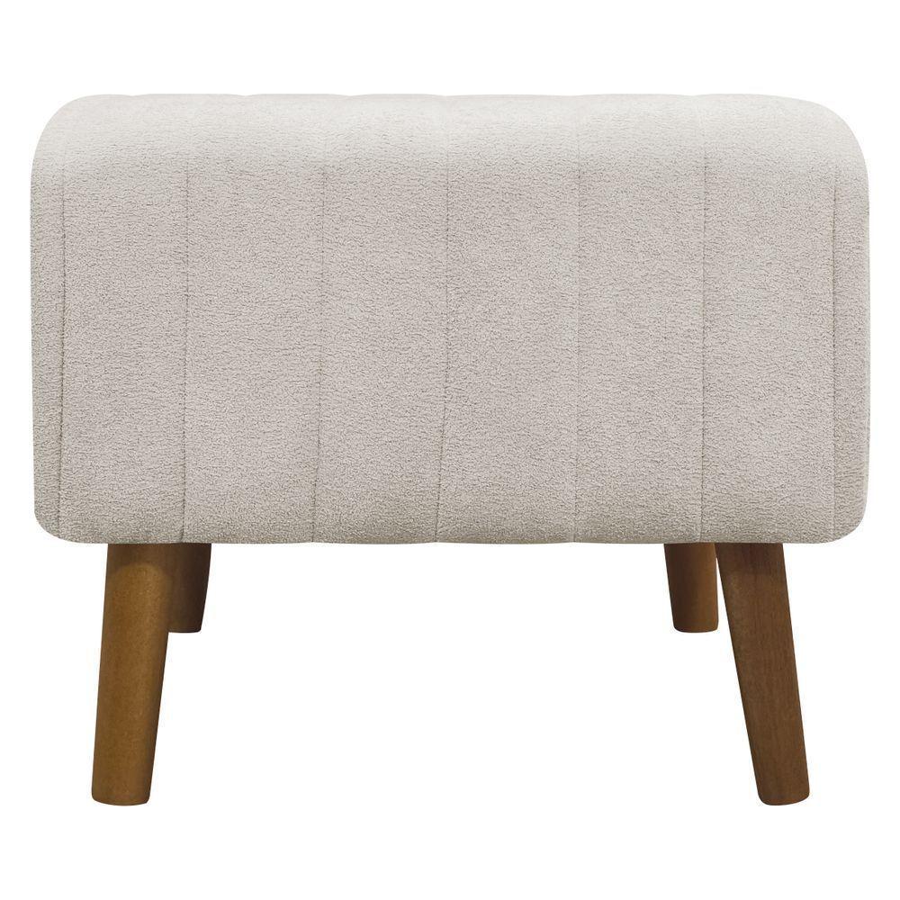 Puff Decorativo Retangular Verso Bouclé Premium - Bege Buclê - 8