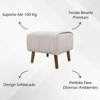 Puff Decorativo Retangular Verso Bouclé Premium - Bege Buclê - 2
