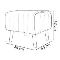 Puff Decorativo Retangular Verso Bouclé Premium - Bege Buclê - 3