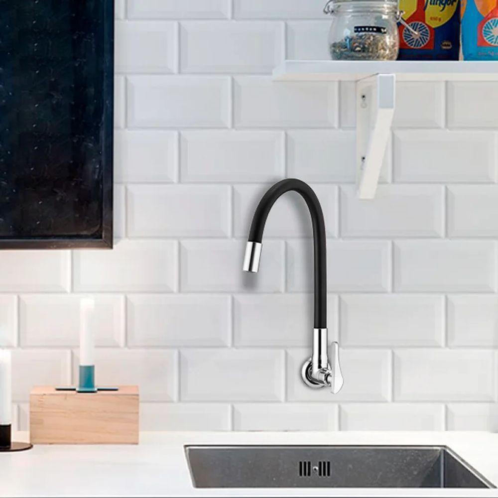 Torneira Lorenflex Com Bica Flexível De Parede Lorenzetti Preto - 2