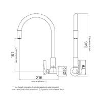 Torneira Lorenflex Com Bica Flexível De Parede Lorenzetti Preto - 5