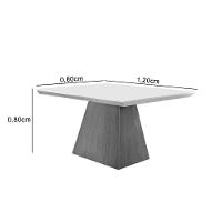 Sala de Jantar Completa Luna c/ Tampo Madeirado Vidro Canto Curvo 120x80cm e 4 cadeiras Imperatriz Imbuia/Grafite - Suede Creme - Rufato - 6