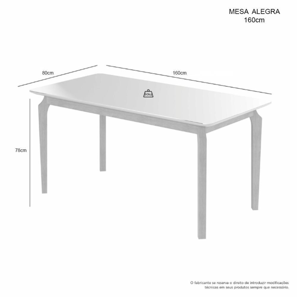 Mesa De Jantar Alegra Jcm Movelaria Cinamomo 1,60 M - 3