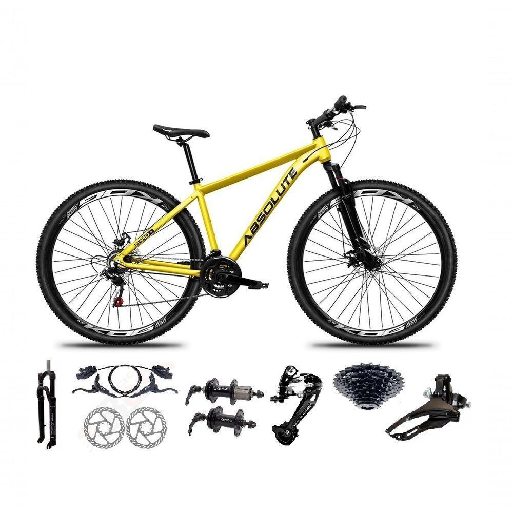 Bicicleta Aro 29 Absolute Nero 5 Freio Hidráulico K7 27v Garfo Com Trava - Amarelo Tam.15 - 1