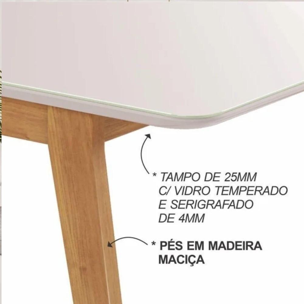 Conjunto Mesa De Jantar Elegance Off White 1,80 M Com 6 Cadeiras Diamante - 6