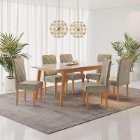 Conjunto Mesa De Jantar Elegance Off White 1,80 M Com 6 Cadeiras Diamante - 1
