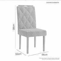 Conjunto Mesa De Jantar Elegance Off White 1,80 M Com 6 Cadeiras Diamante