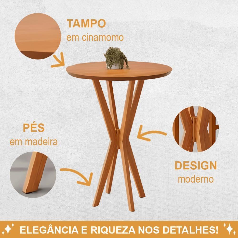 Mesa Bistrô Simpatia Redonda Jcm Em Madeira Maciça - 4