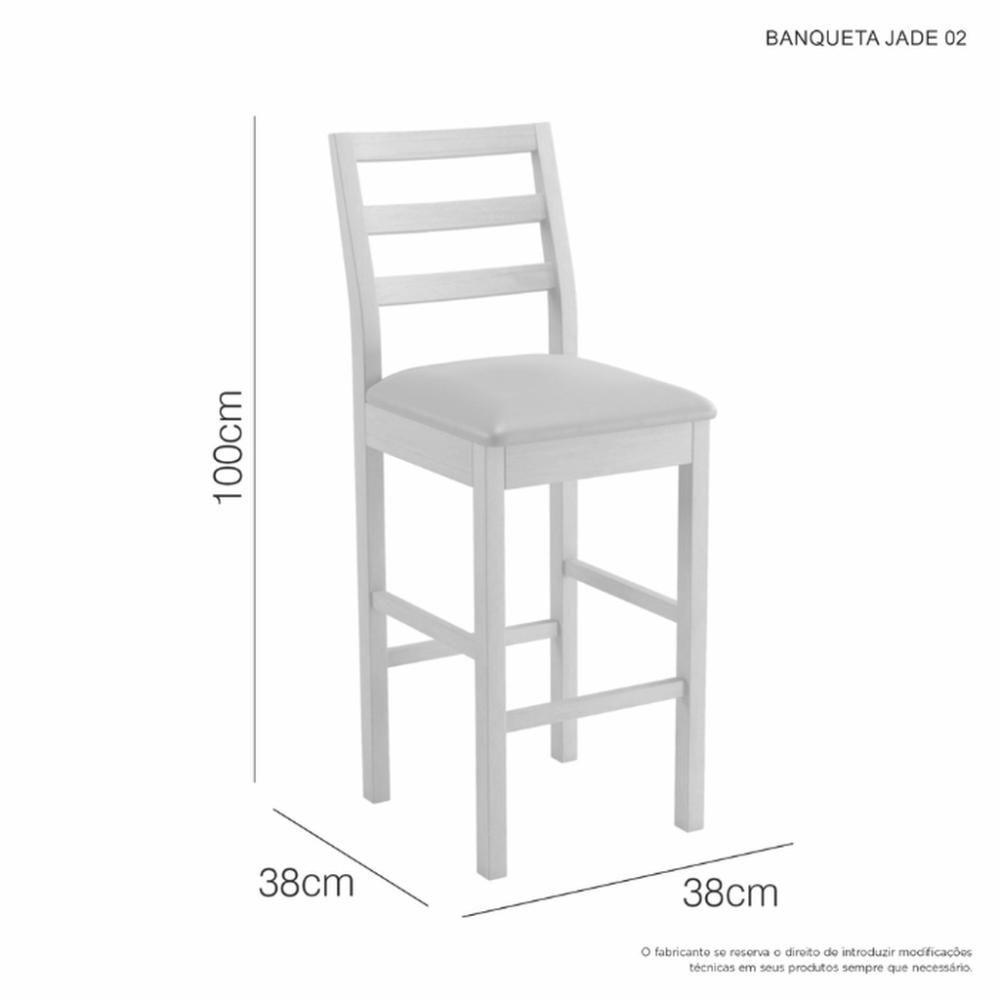 Conjunto 3 Banquetas Jade 02 Madeira Maciça Jcm Veludo Cinza - 5