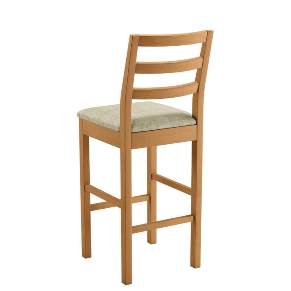 Conjunto 3 Banquetas Jade 02 Madeira Maciça Jcm Linho Bege - 2