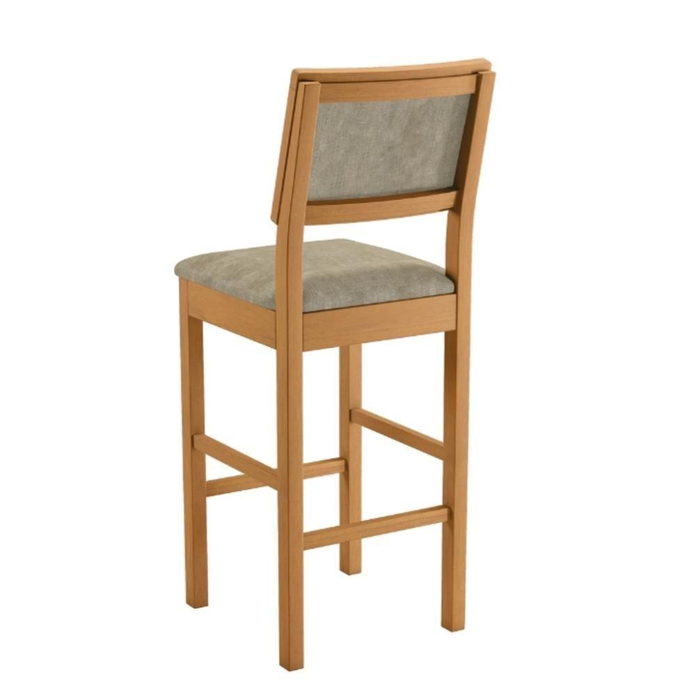 Conjunto 3 Banquetas Jade 04 Madeira Maciça Jcm Veludo Cinza - 2