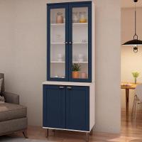 Cristaleira 800 Branco Fosco Azul Vel Genialflex - 1