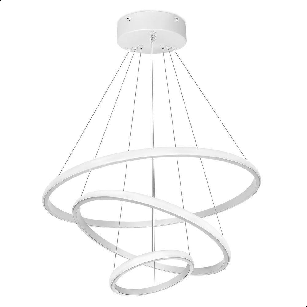 Lustre Pendente Luminaria Arco 3 Em 1 Aneis Ajustaveis Argola Decoraçao Sala Quarto Casa Iluminaçao - 3