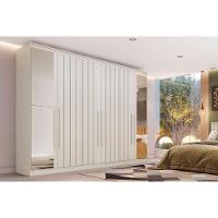 Guarda Roupa Casal 6 Portas (4 Ripadas e 2 c/ Espelho) e 6 Gavetas Oxford Off White - Europa - 1